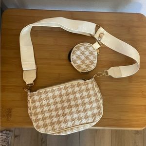 houndstooth checkered handbag